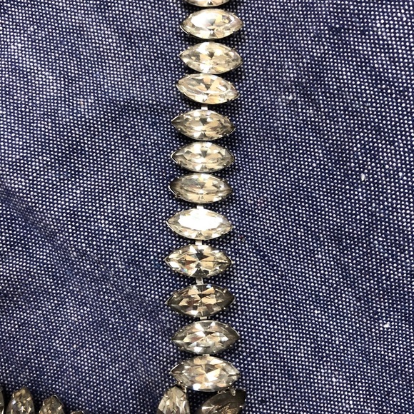 Vintage Rhinestone Necklace And Matching Bracelet Clear Rhinestone Flower Center - Picture 11 of 14